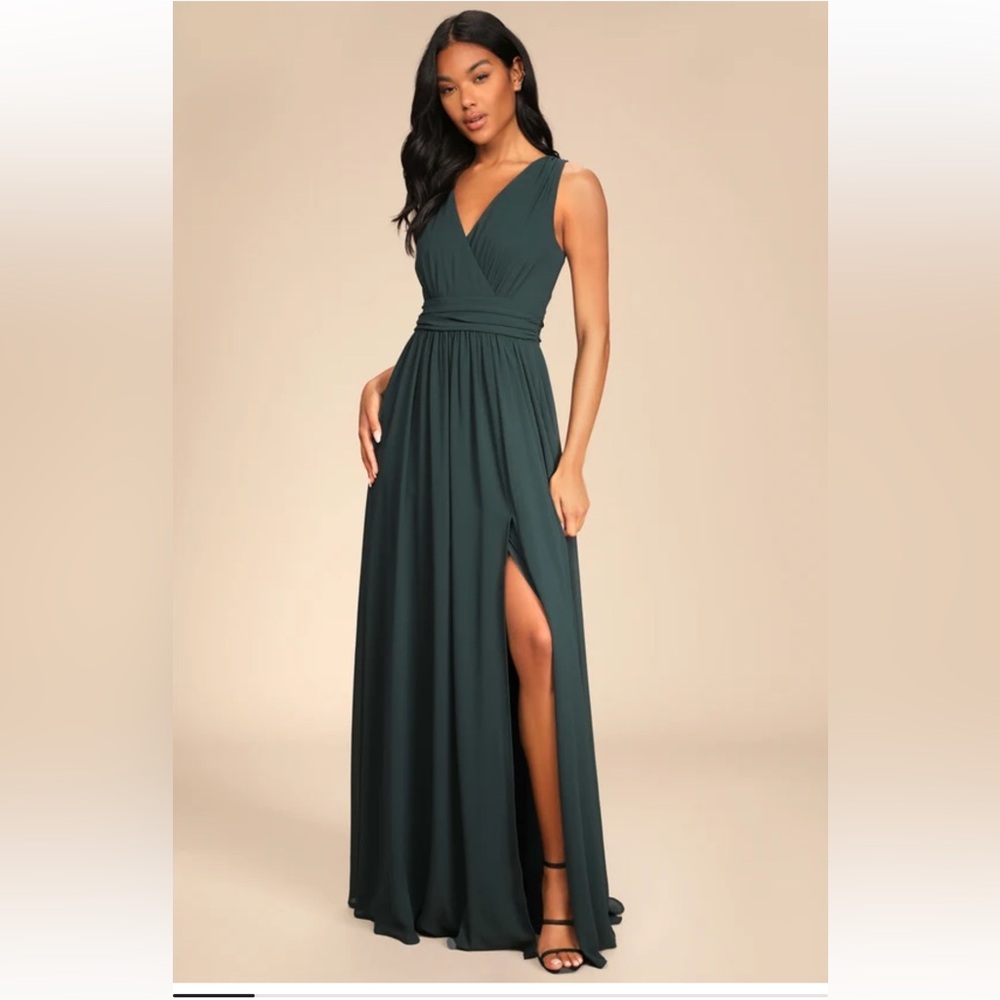 Lulu's Dark Green Maxi Dress